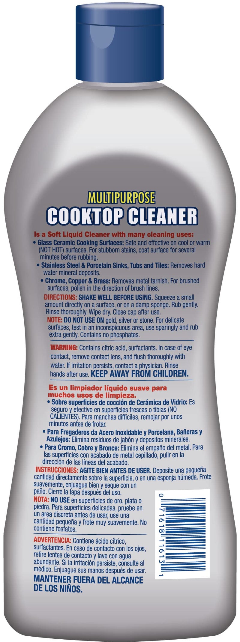 Bar Keepers Friend Cooktop Cleaner (2 x13 oz) Multipurpose Liquid Stovetop Cleanser - Safe for Use on Glass or Ceramic Cooking Surfaces, Copper, Brass, Chrome, and Stainless Steel & Porcelain Sinks - Image 3