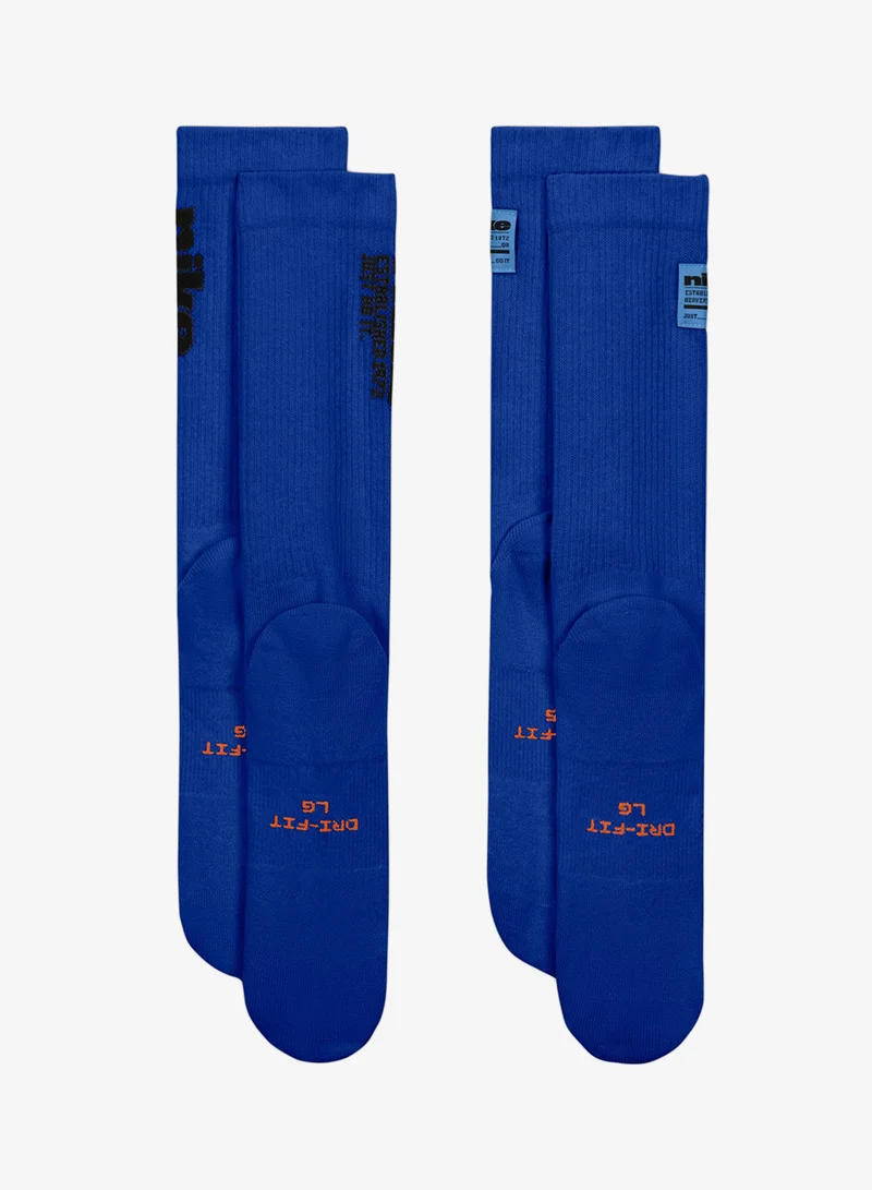 Nike 2 Pack Everyday Elevated Multi Graphic Crew Socks