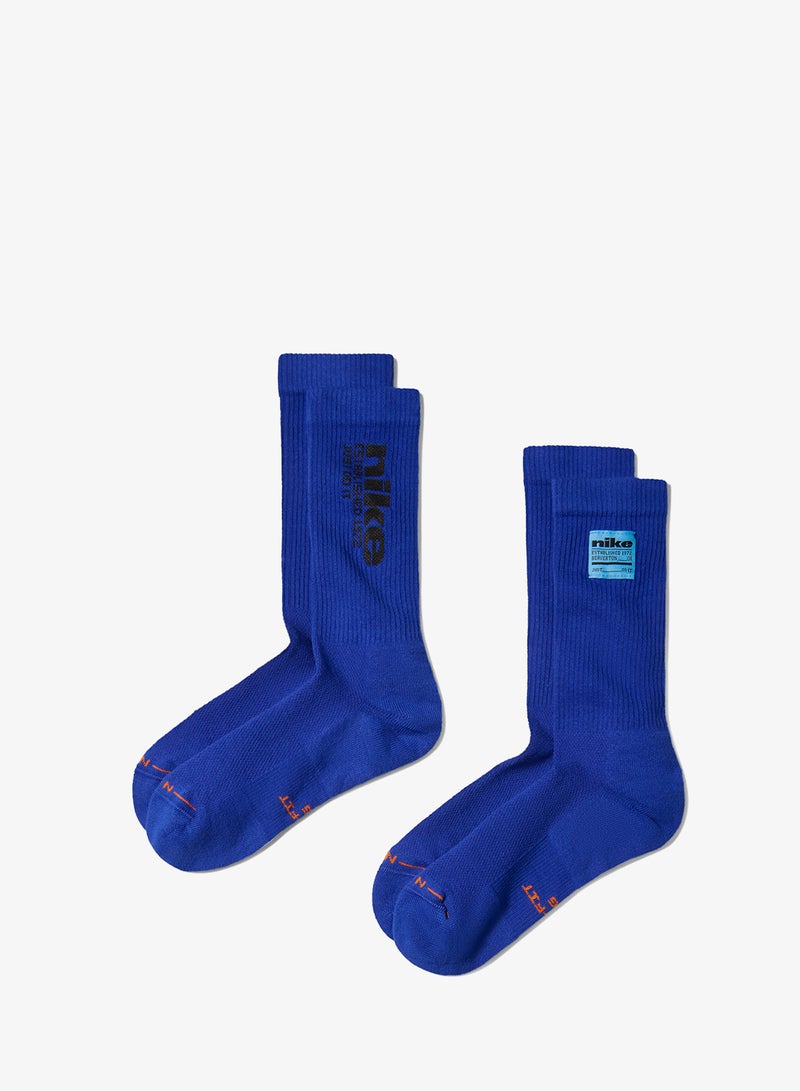 Nike 2 Pack Everyday Elevated Multi Graphic Crew Socks - Image 1
