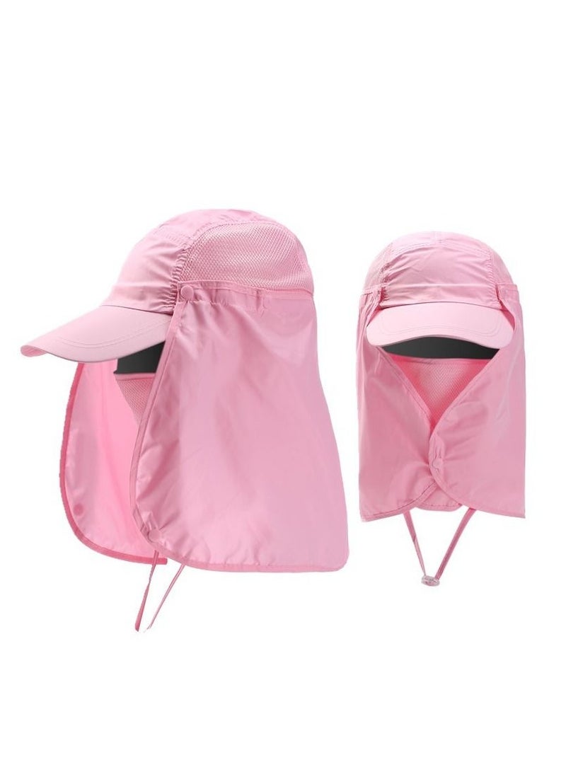 Loquat Summer Quick-dry Sunscreen Baseball Cap Outdoor Face Mask 360 Degree Sun Hat
