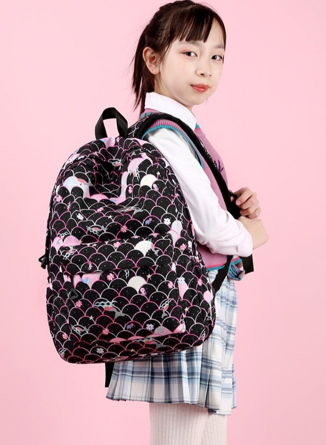 SUCITY 3PCS School Bag Set Backpack with Pencil Case and Lunch Bag Student Backpack School Bag for Kids Large Capacity Children's Backpack Sets - Image 2