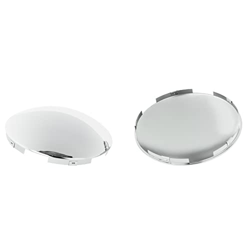 CHDT66 Semi Truck Hub Cap Cover - 5 Even Notched - for Front Wheel Universal Fit - 2 Pc Pack, Lip: 7/16" with pre-Installed Clips (Dome Top, Chrome) - Image 1
