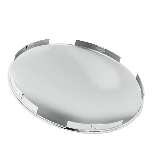 CHDT66 Semi Truck Hub Cap Cover - 5 Even Notched - for Front Wheel Universal Fit - 2 Pc Pack, Lip: 7/16" with pre-Installed Clips (Dome Top, Chrome) - Image 2