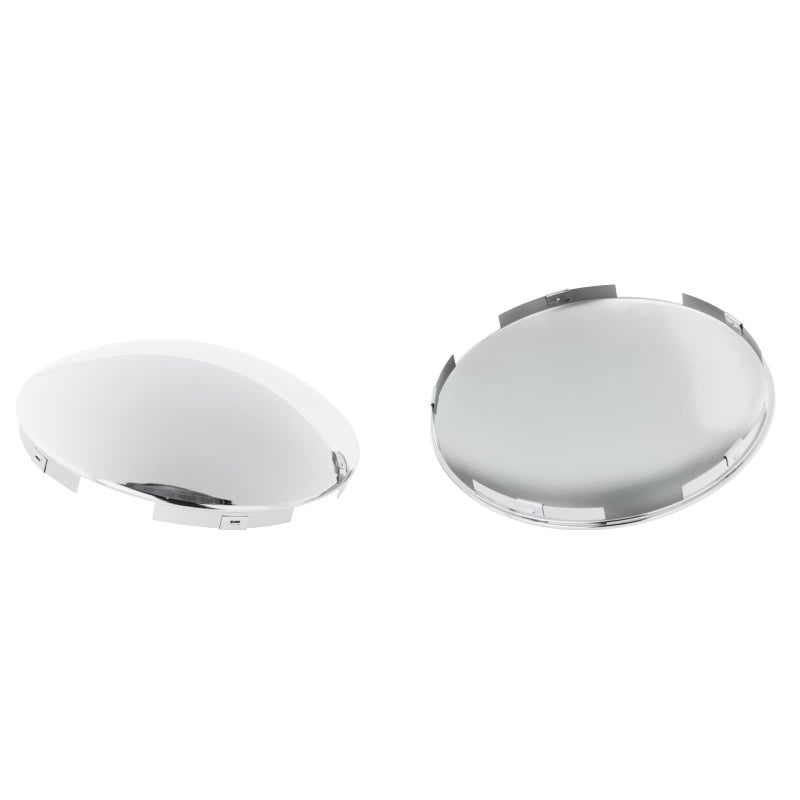 CHDT66 Semi Truck Hub Cap Cover - 5 Even Notched - for Front Wheel Universal Fit - 2 Pc Pack, Lip: 7/16" with pre-Installed Clips (Dome Top, Chrome) - Image 5