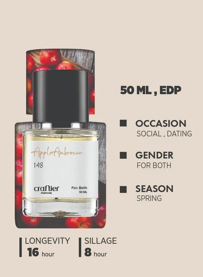 Craftier Perfume Inspired-AppleBrandOnthe Rock APPLE AMBROXAN - Inspired of-APPLE BRANDY ON THE ROCKS, Eau De Parfum for Men & Women - 50ml, Long Lasting Fruity  Fragrance Upto 16 Hrs, Travel Size Unisex Perfume  | Best Price UAE
