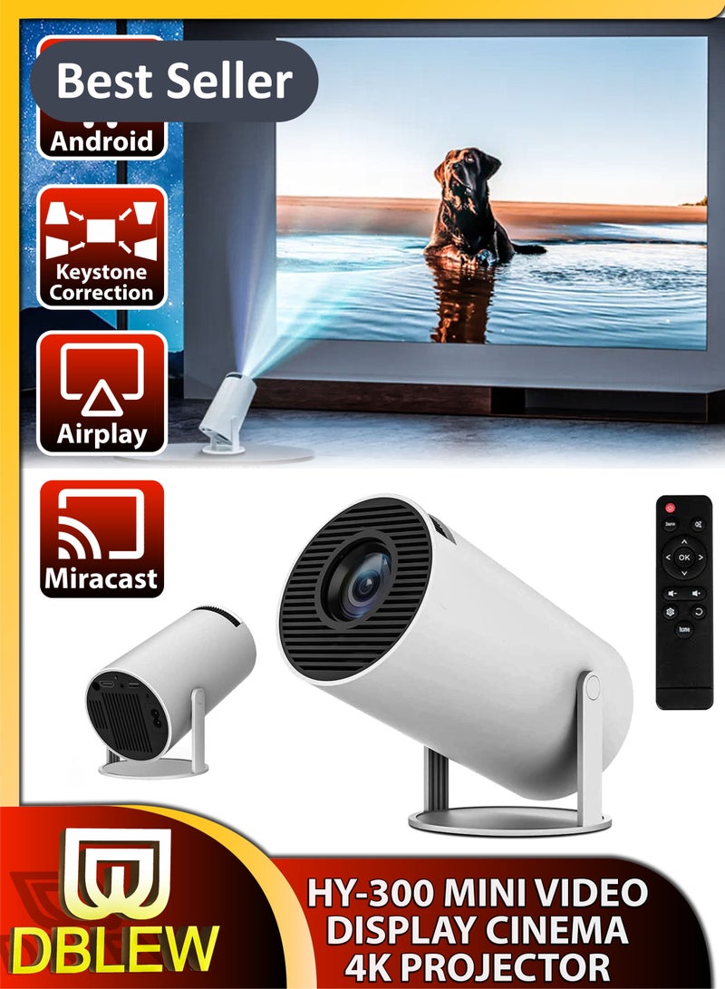 دي بلو جهاز عرض ذكي 120ANSI Lumens HD ذكي Android 11 سينما صغيرة محمولة، شاشة عرض 130 بوصة، مصباح 4K، مسرح سينما منزلي، عروض فيديو للألعاب، شاشة دوارة 180 درجة، عرض للهاتف المحمول - Image 1