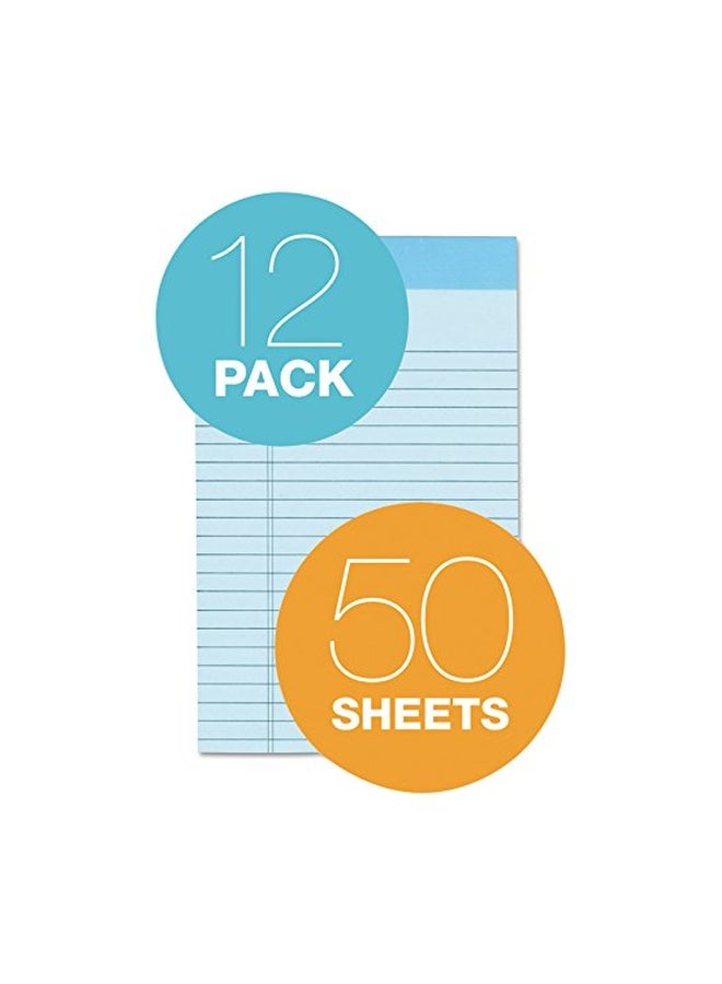 TOPS Prism Plus 100% Recycled Legal Pad, 5 x 8 Inches, Perforated, Blue, Narrow Rule, 50 Sheets per Pad, 12 Pads per Pack (63020) - Image 2