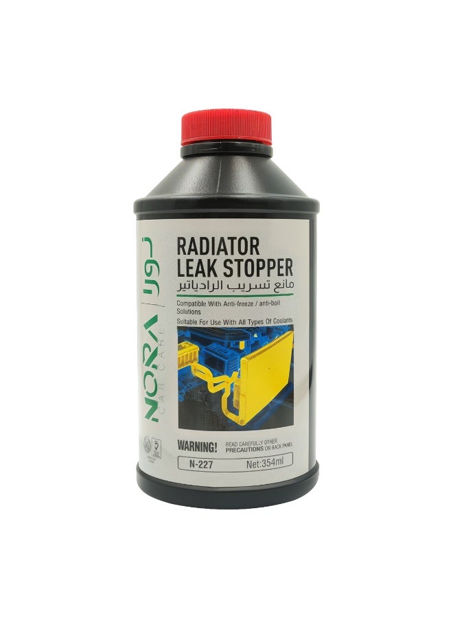 Nora Radiator Leak Stopper 354ml – Quick Cooling System Sealant for Cars & Trucks, Stops Radiator, Hose & Water Tank Leaks, Compatible with All Coolants & Anti-Freeze, Protects Against Corrosion and Overheating - N-227 - Image 1