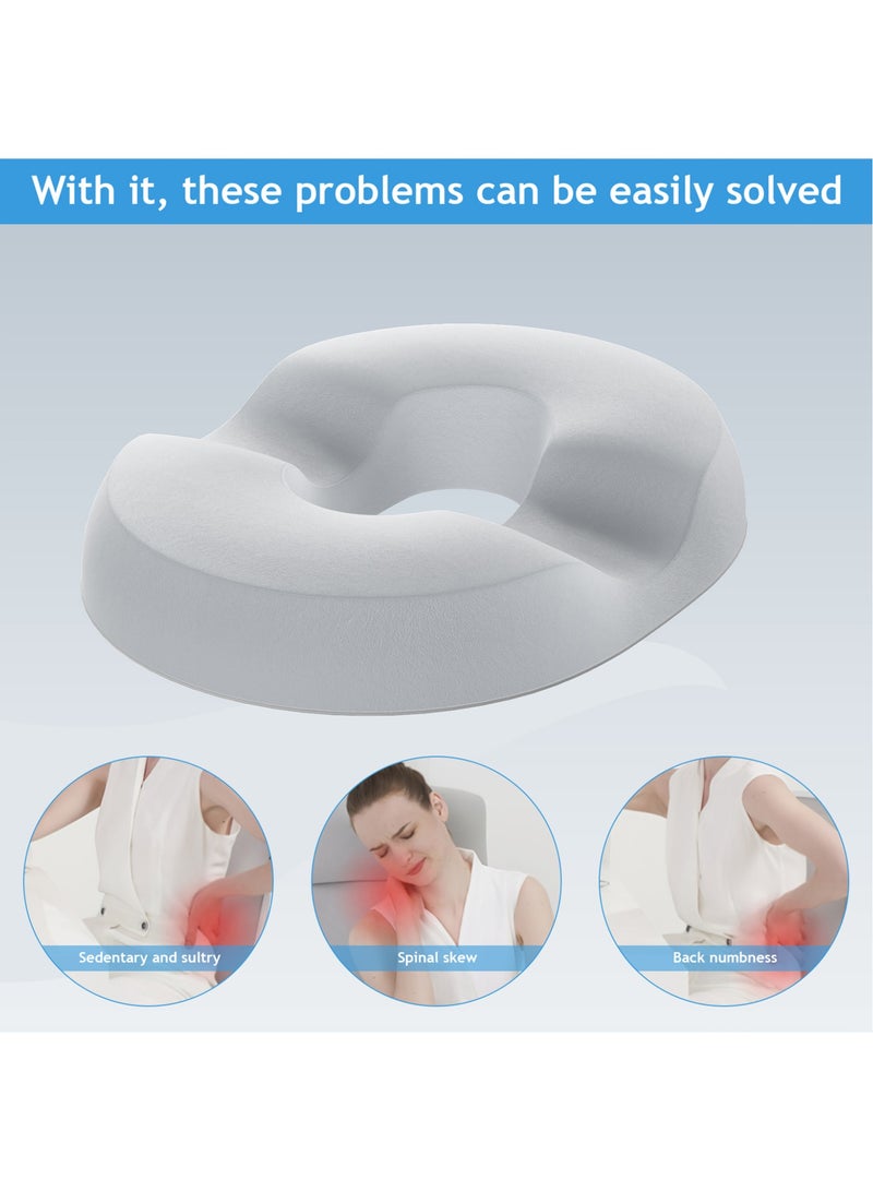 ZERIFAM Donut Pillow Hemorrhoid Tailbone Cushion, Premium Memory Foam Seat Cushion, Orthopedic Pain Relief Pillow for Pregnancy, Coccyx, Bed Sores, Post Natal, Sciatica(Grey) - Image 5