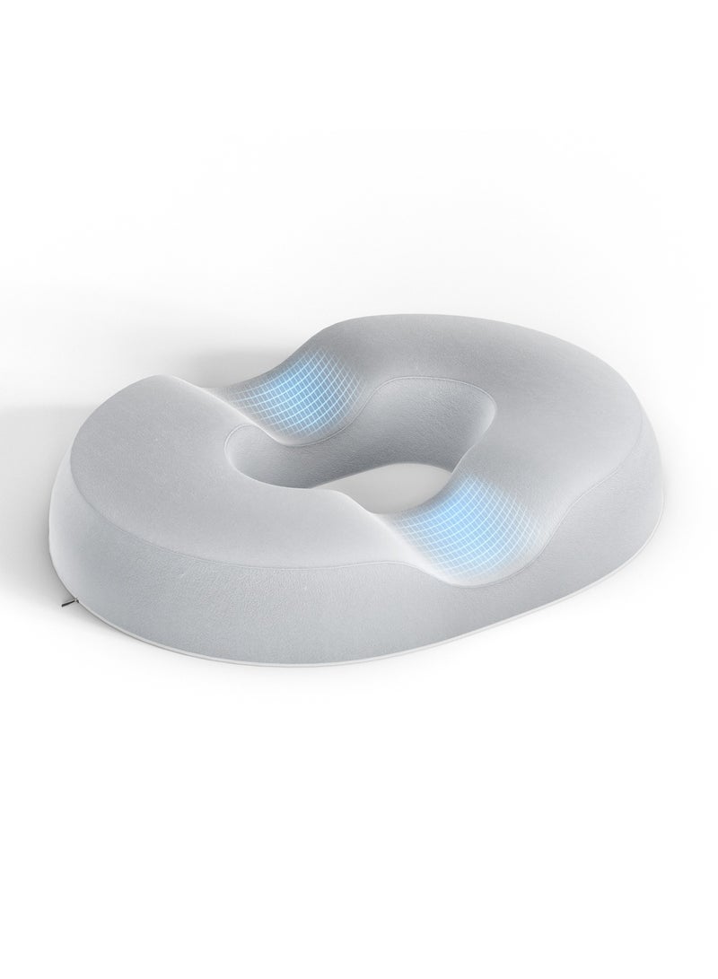 ZERIFAM Donut Pillow Hemorrhoid Tailbone Cushion, Premium Memory Foam Seat Cushion, Orthopedic Pain Relief Pillow for Pregnancy, Coccyx, Bed Sores, Post Natal, Sciatica(Grey) - Image 1