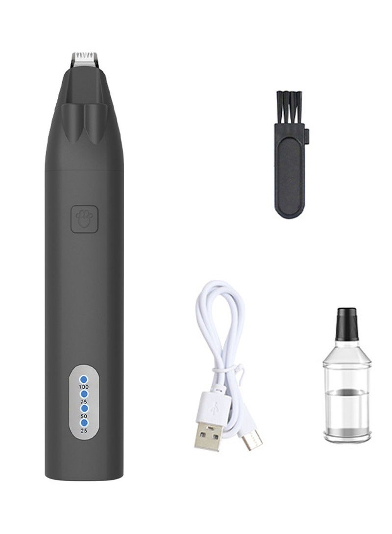 الكلب والقط المنزلية الحلاق المحمولة منخفضة الضوضاء الكهربائية الناقل التسلسلي العام شحن الحيوانات الأليفة الاستمالة أداة ، أسود . - Image 1