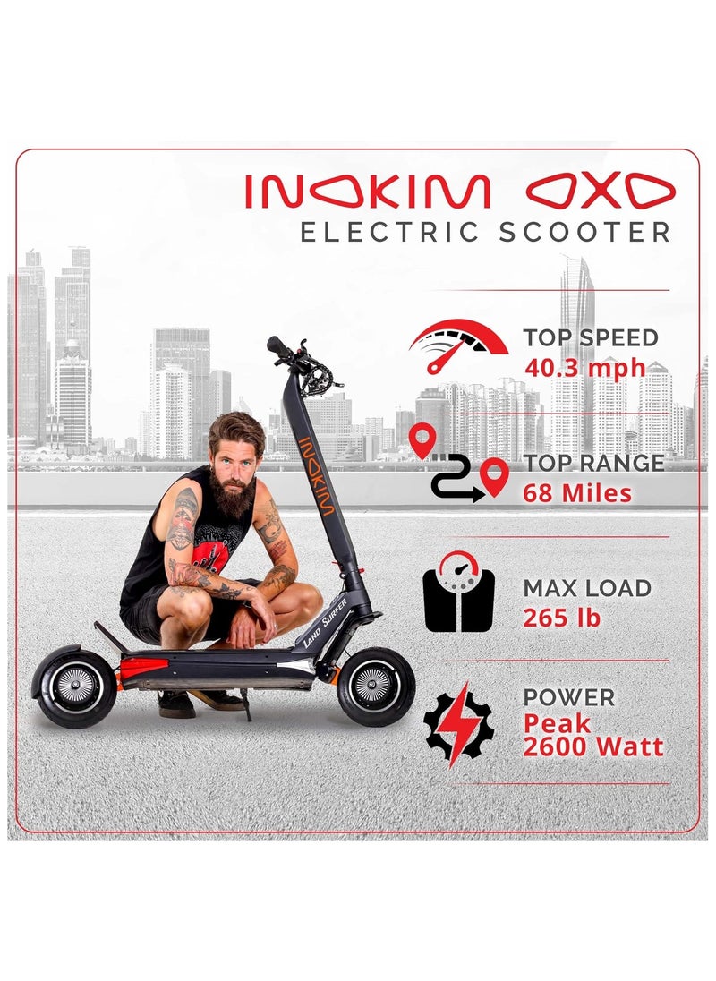 INOKIM INOKIM OXO Super Electric Scooter for Adults 40 MPH, 2x1000W (2600W Max) Motor, 68 Miles Range, 10" 6 Light System Air Filled Tires, Front & Rear LED Light, Foldable, Adjustable Suspension  - Image 2