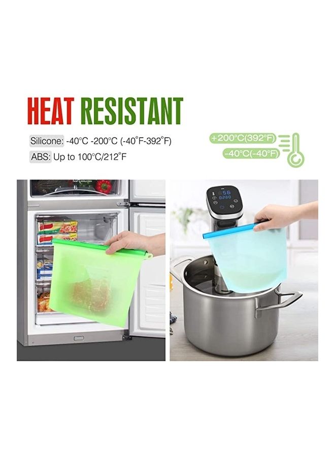NIBEMINENT 4-Piece Silicone Reusable Leak-Proof Food Bag Set Multicolour 1 x 1500, 3 1000ml - Image 3
