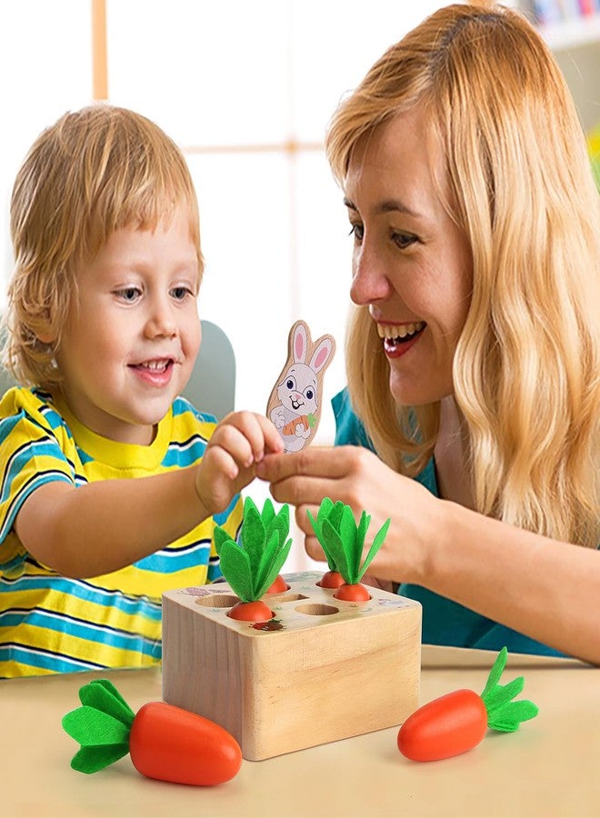 SKYFIELD Carrot Harvest Game Wooden Shape Sorting Puzzle for Baby Boys and Girls 1-3 Years, Montessori Gift Toy with 7 Sizes Carrots - Image 5