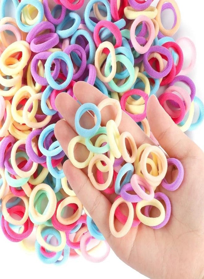 FAMEZA 200Pcs Baby Hair Ties, Soft Cotton Toddler Hair Ties for Girls and Kids, 1 Inch Multicolor Seamless Hair Bands for Kids Girls Gifts|MULTICOLOR A - Image 3