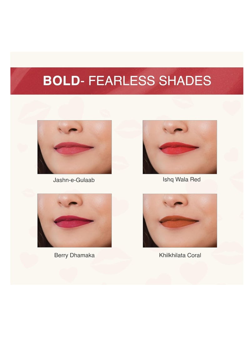 نوريش مانترا أحمر شفاه سائل كريمي غير لامع من نوريش مانترا مع مجموعة من 4 أحمر شفاه صغير مقاوم للماء بعامل حماية من الشمس، 1.2 مل لكل قطعة - Image 2