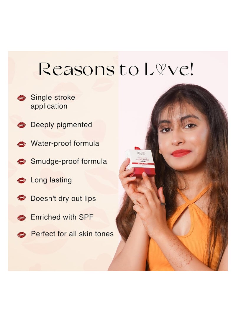 نوريش مانترا أحمر شفاه سائل كريمي غير لامع من نوريش مانترا مع مجموعة من 4 أحمر شفاه صغير مقاوم للماء بعامل حماية من الشمس، 1.2 مل لكل قطعة - Image 4