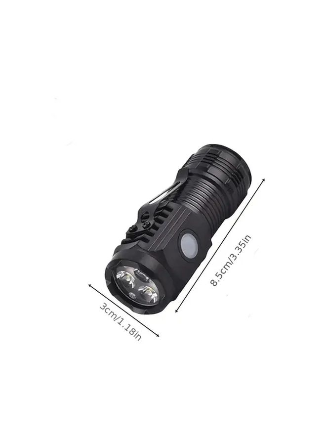 5 حزمة مصباح يدوي تكتيكي قابل لإعادة الشحن عبر USB مع وميض سريع، ضوء طوارئ محمول - Image 3