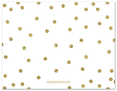 MyExpression.com 48 Cnt Gold Glitter Graphic Dots Baby Prediction Cards - White - Image 2
