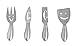 NEWLINE NY NEWLINE NY NewlineNY Stainless Steel 4 Pieces Smiling Faces Cheese Knife Set: Hard and Soft Cheese Knives, Serving Fork  - Image 2