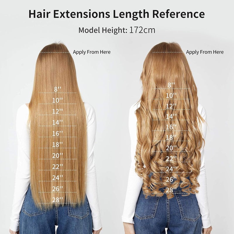 REECHO 16" 1-Pack 3/4 Full Head Curly Wavy Clips in on Synthetic Hair Extensions HE008 Hairpieces for Women 5 Clips 3.9 Oz per Piece - Dark Brown - Image 5
