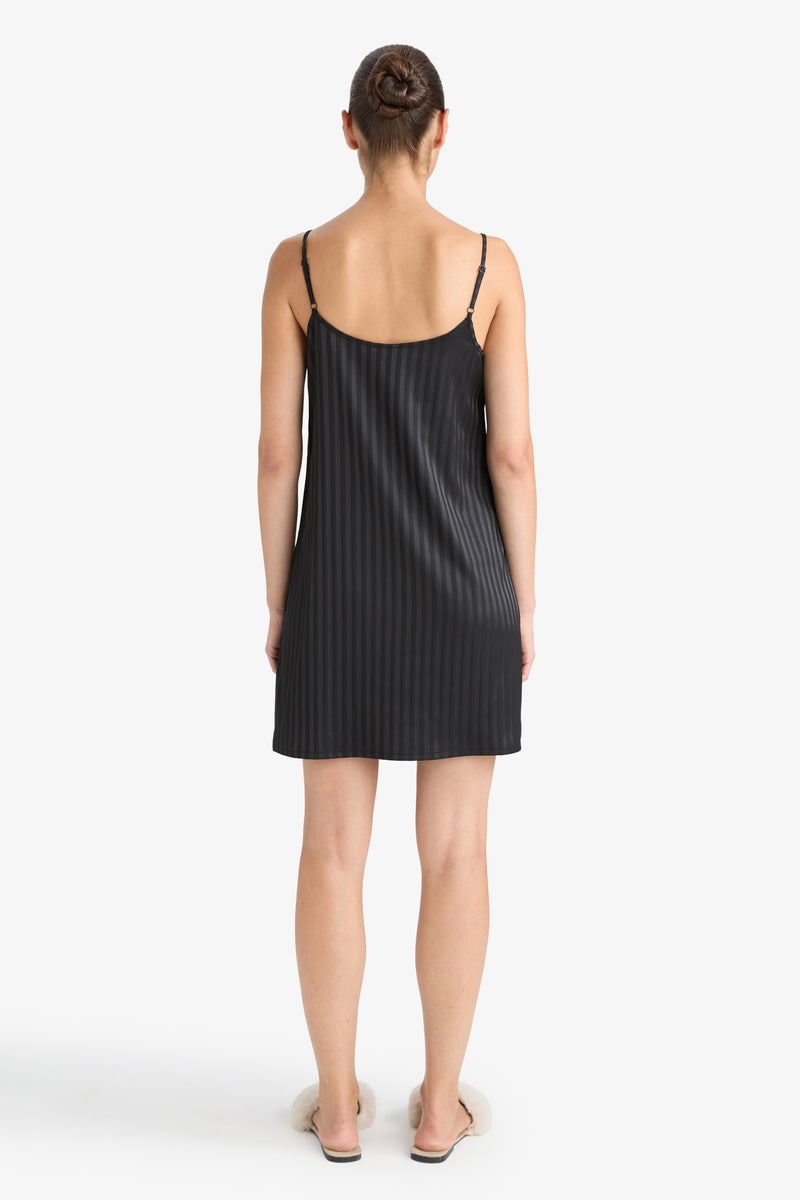 DeFacto Black Woman Regular Fit V Neck Strappy Woven Dress Casual - Image 5