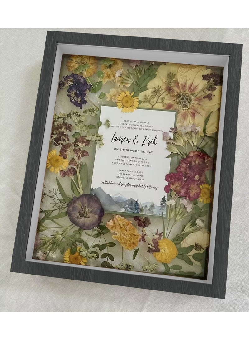 SYOSI إطار صورة ثلاثي الأبعاد لحزمة مليئة من 2 إطار كائن عميق ثلاثي الأبعاد 20.3x25.4 سم صندوق صورة إطار خشبي صندوق ظل يعرض لحالات لصور الزهور تذاكر أبيض مربع - Image 2