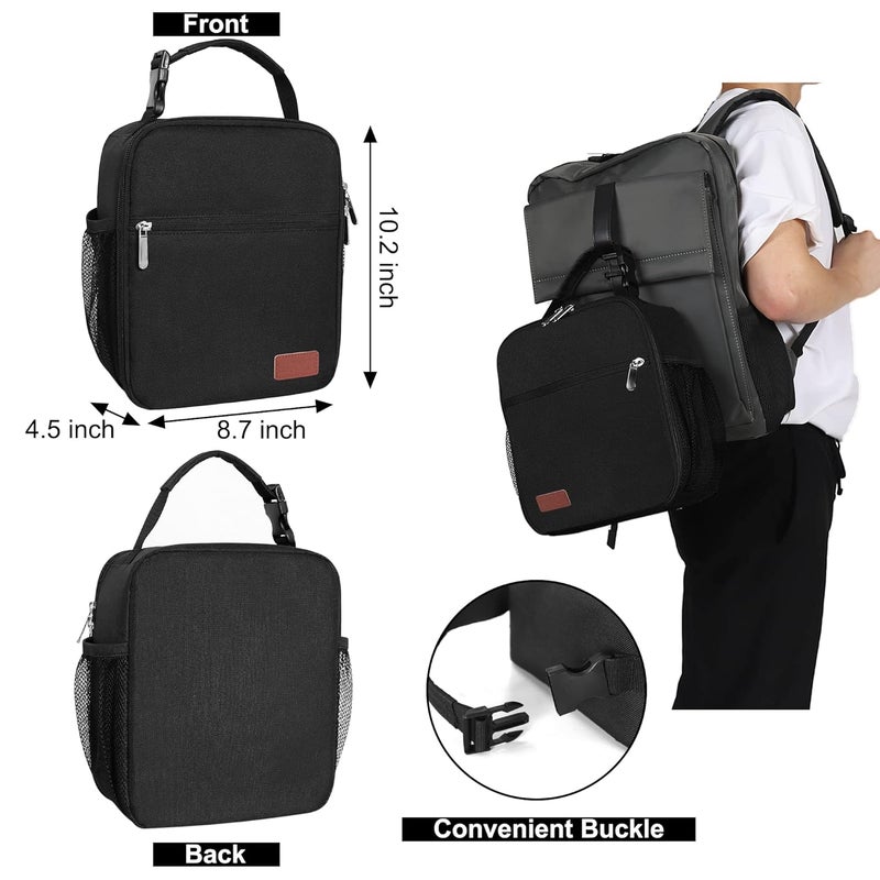 HABOPET Lunch Box for Men & Women Durable Lunch Bag for Adults Reusable Small Lunchbox Black - Image 2