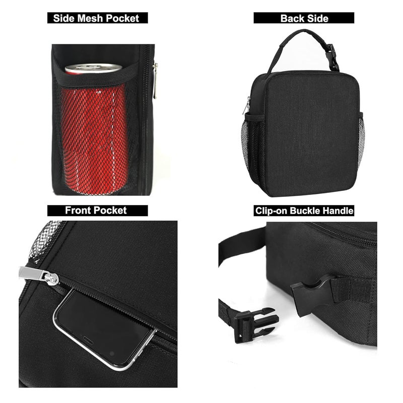 HABOPET Lunch Box for Men & Women Durable Lunch Bag for Adults Reusable Small Lunchbox Black - Image 3