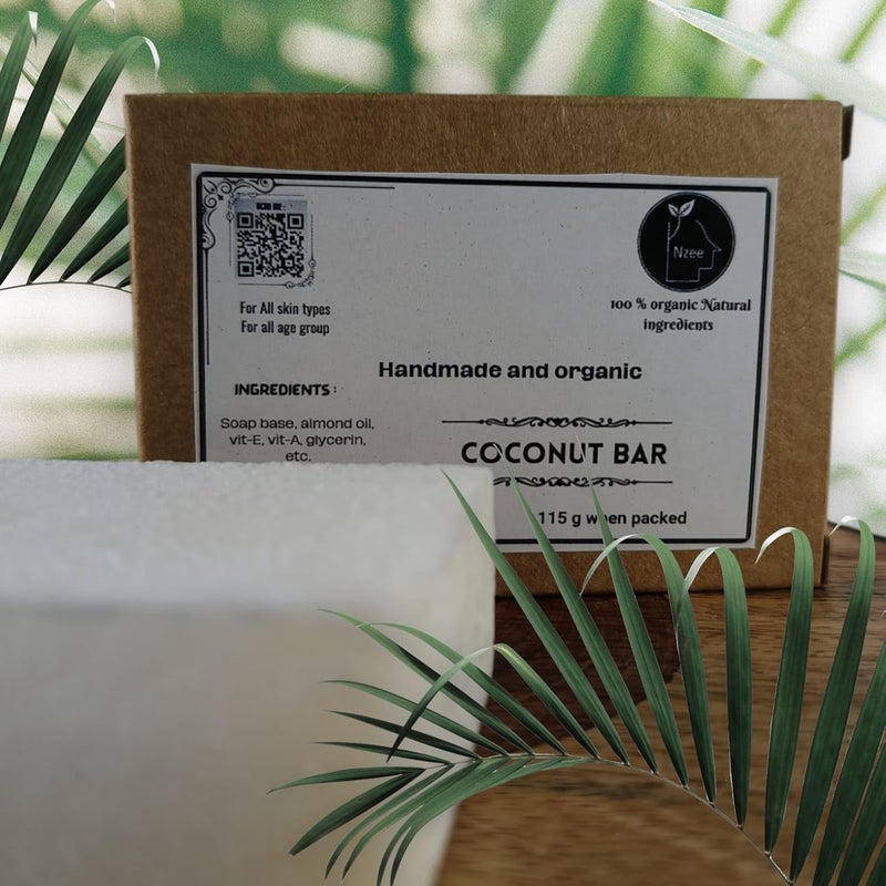 Orange and Turmeric soap Coconut soap Neem and Turmeric soap Nzee Natural Handmade Soap Herbal Bathing Bar for Hydrated Skin Suitable for All Skin Types Orange and Turmeric soap Coconut soap Neem and Turmeric soap Pack of 3 - Image 2