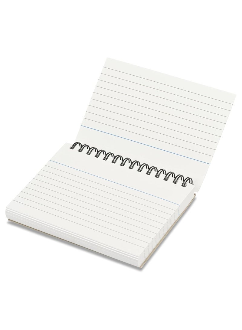 FIS® Ruled Record Cards, Size:5"x3" Inches (127x76mm), Double Loop Spiral Binding, Two Sides Single Ruled, 180gsm, Perforated, 50 Sheets Per Pad, Packet of 3 Pieces, White Color-FSIC53-180SPWH-3 - Image 4