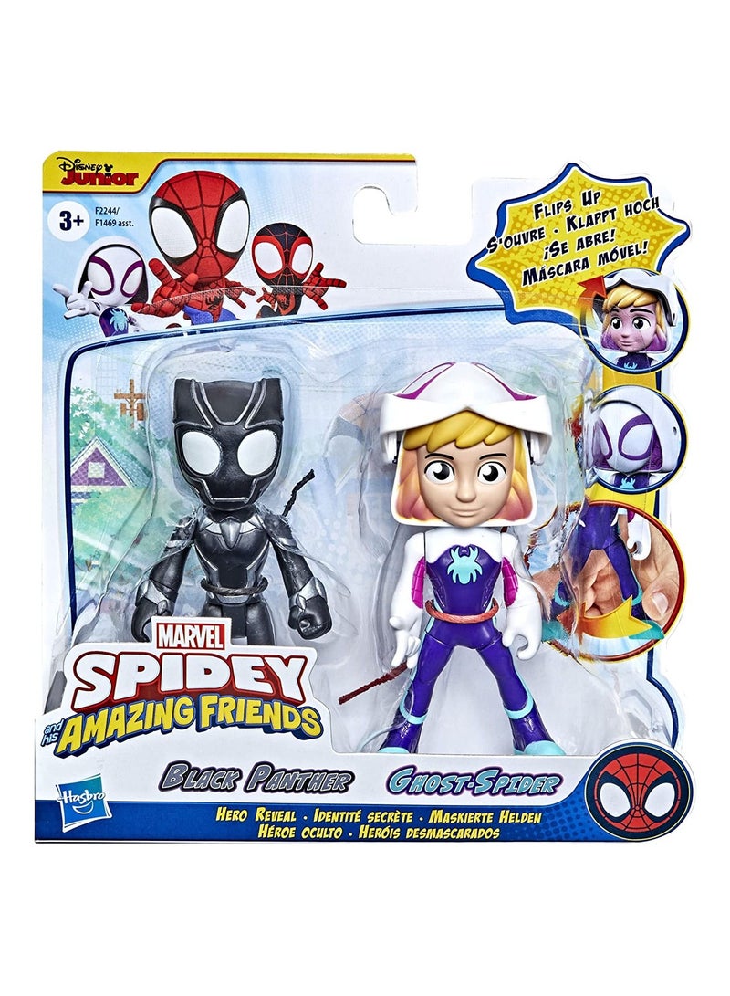 MARVEL Spidey and His Amazing Friends Black Panther and Ghost Spider Hero Reveal 2-pack - Image 2