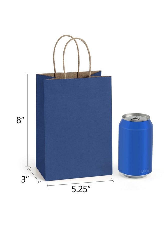 BagDream Kraft Paper Bags 100Pcs 5.25x3x8 Inches Small Paper Gift Bags with Handles Wedding Party Favor Bags Shopping Retail Merchandise Bags Navy Blue Gift Bags Paper Sacks Bulk - Image 1