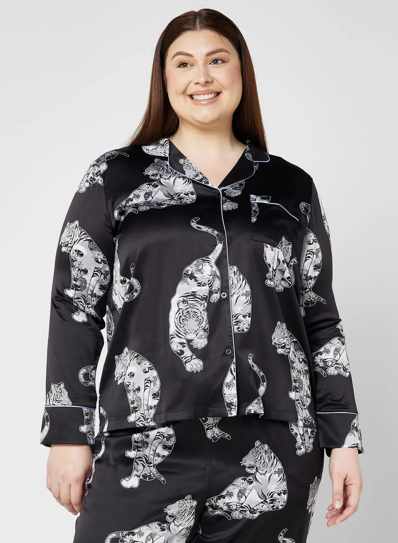 CHELSEA PEERS Printed Shirt & Pyjama Set