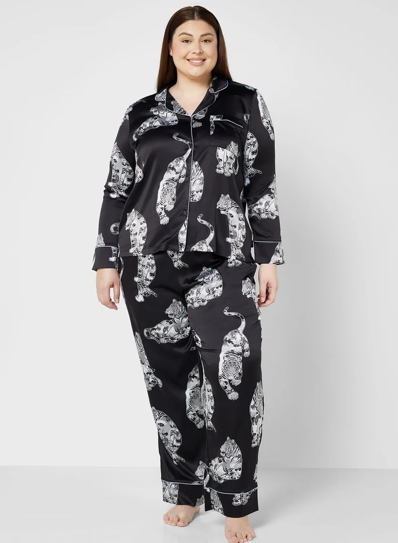 CHELSEA PEERS Printed Shirt & Pyjama Set