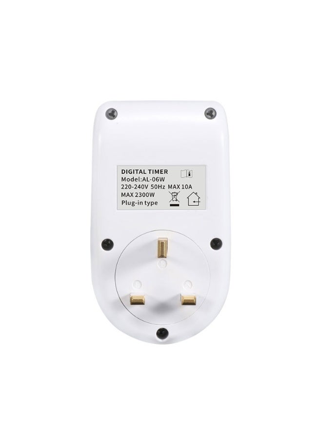 UK-Plug ABS العالمي 12/24 ساعة 220 فولت LCD المكونات الإلكترونية الرقمية القابلة للبرمجة الموقت التبديل المقبس  - Image 4