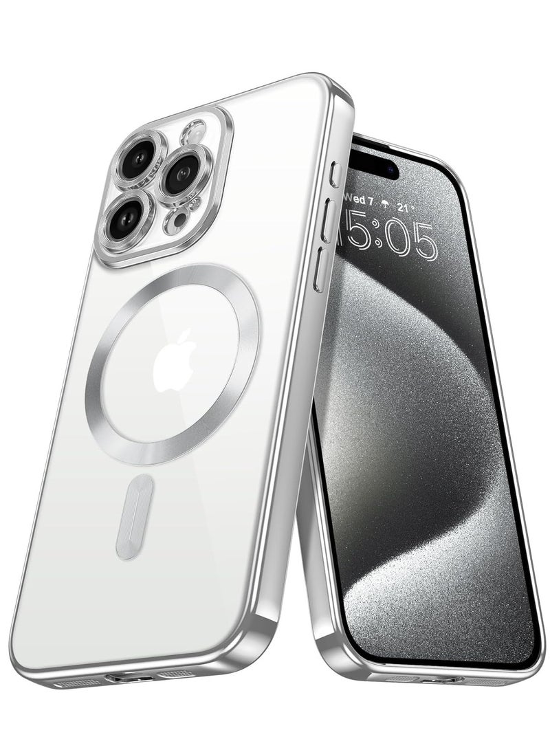 ELTRAZONE  Case Compatible with iPhone 15 Pro, Magnetic Clear Phone Case, Transparent Electroplated Case for Women/Girls/Men - Image 1