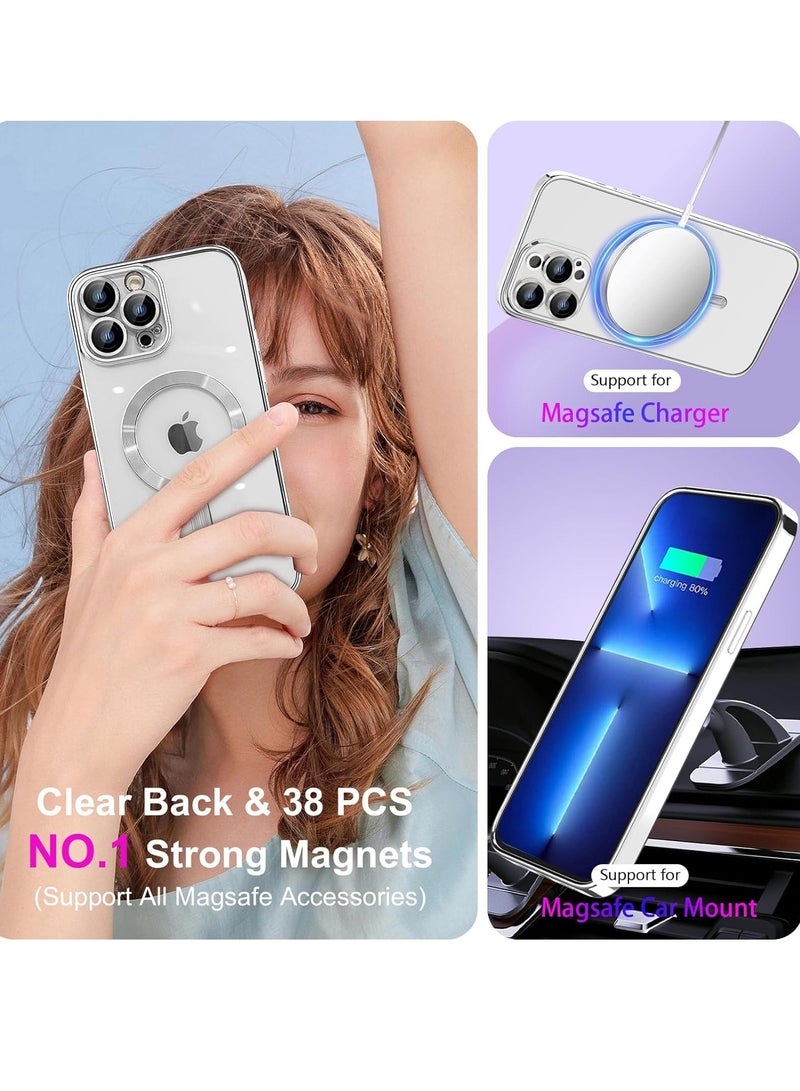 ELTRAZONE  Case Compatible with iPhone 15 Pro, Magnetic Clear Phone Case, Transparent Electroplated Case for Women/Girls/Men - Image 4