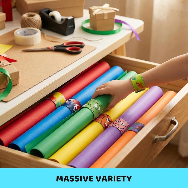 POPLAY 48PCS Slap Bracelets for Kids, Snap Bracelets Bulk Tie Dye Bracelet End of School Year Party Favors Classroom Prizes Kindergarten Graduation Exchanging Gifts - Image 5