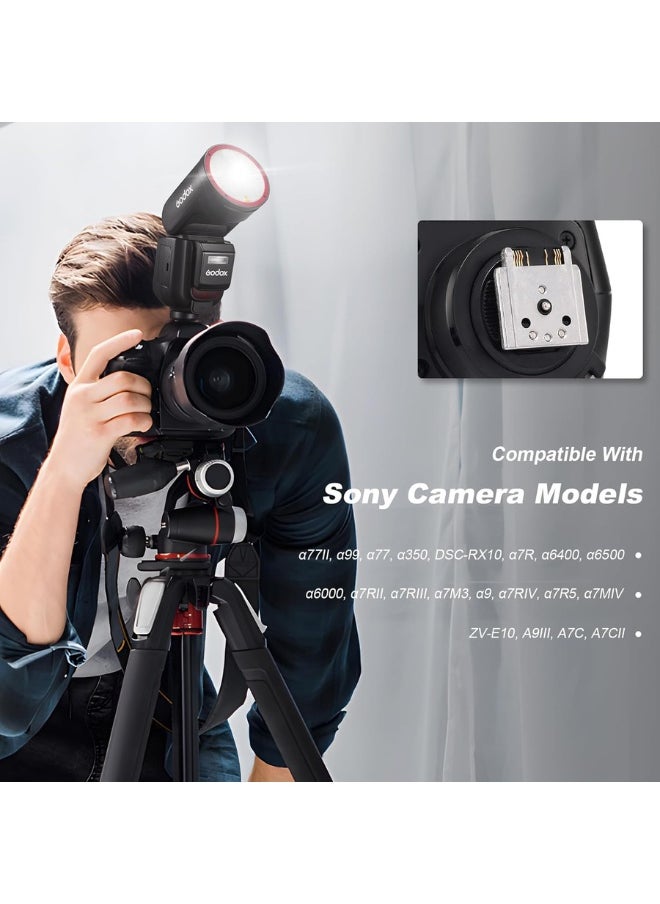 Godox Godox V1 Pro-S Flash Speedlight for Sony – V1 Pro S TTL 2.4G Wireless Camera Flash Light with HSS, Power Port, SU-1 Removable Flash, 24 Color Gel Filters – Professional Godox Flash for Sony Cameras  - Image 2