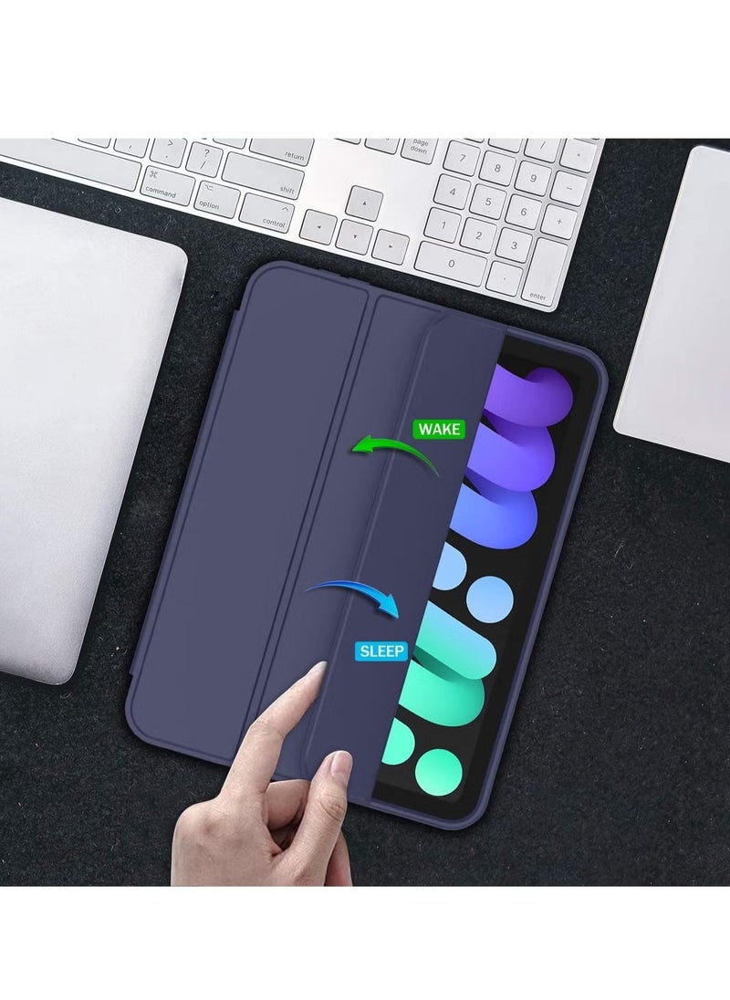 ELTRAZONE iPad Mini 7 Case 2024 – A17 Pro 8.3-Inch 7th Generation Case with Pencil Holder, Trifold Stand, and Soft TPU Back, Blue - Image 5