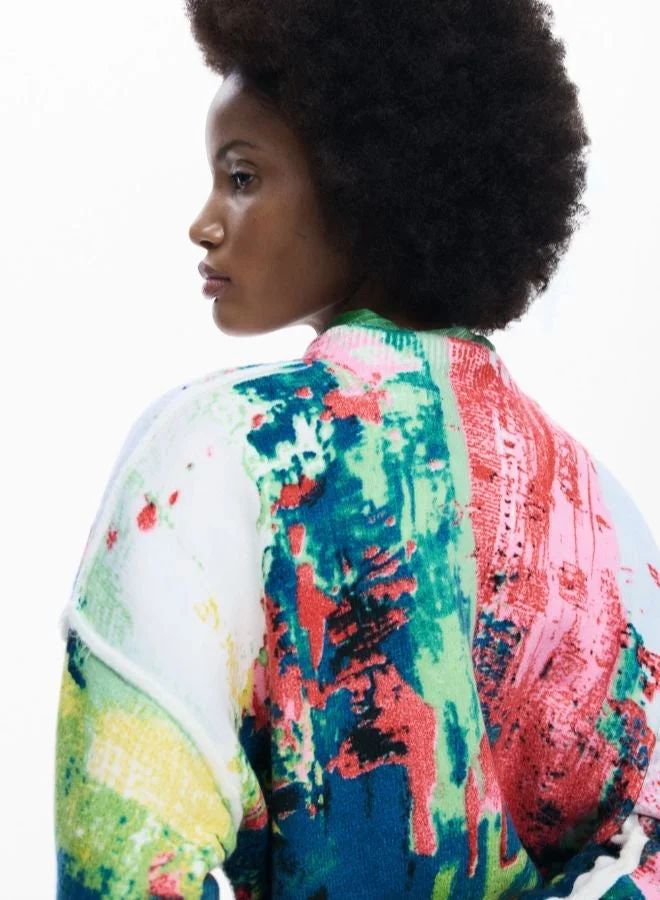 DESIGUAL Multicolour Arty Printed Sweater for Women | Best Price UAE