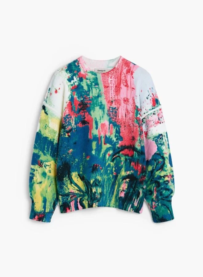 DESIGUAL Multicolour Arty Printed Sweater for Women | Best Price UAE
