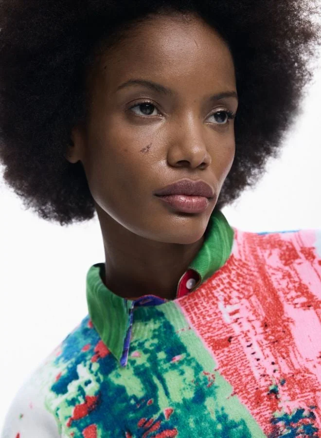 DESIGUAL Multicolour Arty Printed Sweater for Women | Best Price UAE