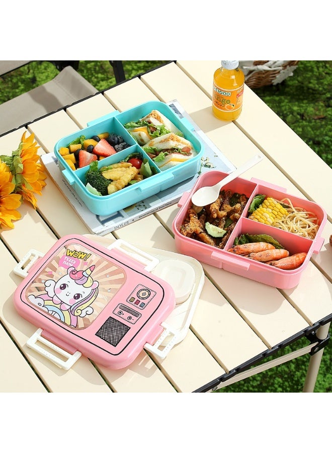 Mobcos Space Astronaut Sky Blue Plastic Multi-Compartment Portable Kids Lunch Box with Secure Locking Lid for Fresh and Organized Meals - Image 4