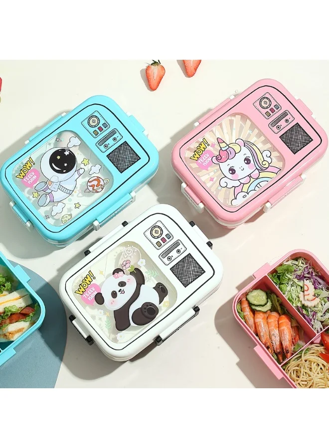 Mobcos Mobcos Space Astronaut Sky Blue Lunch Box Mobcos Space Astronaut Sky Blue Plastic Multi-Compartment Portable Kids Lunch Box with Secure Locking Lid for Fresh and Organized Meals  | Best Price UAE