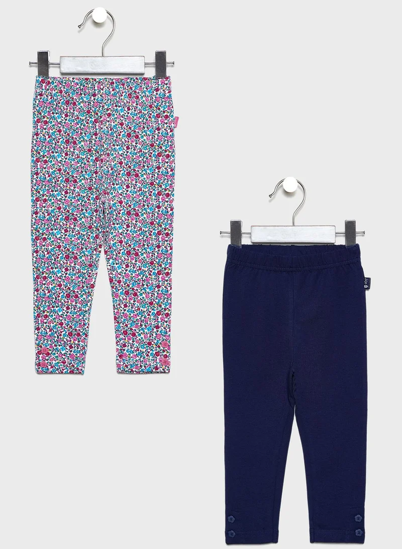 JoJo Maman Bebe Kids 2 Pack Disty Leggings