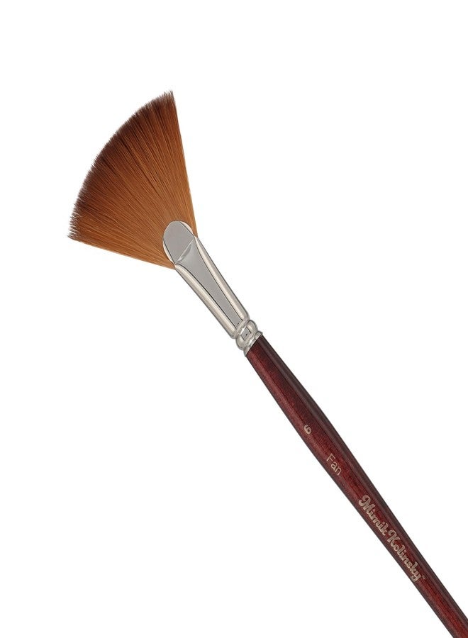Creative Mark Mimik Kolinsky Watercolor Brush - # 6 Fan - Short Handle Synthetic Paint Brush - Handmade in Germany - Synthetic Sable Paint Brushes for Professional Artists - Animal-Friendly - Image 1