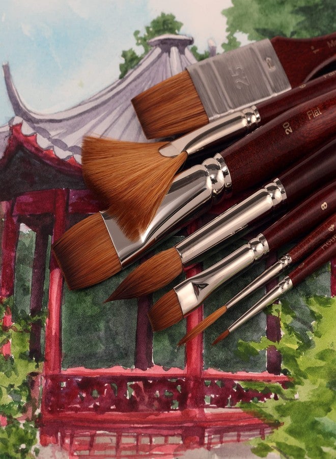 Creative Mark Mimik Kolinsky Watercolor Brush - # 6 Fan - Short Handle Synthetic Paint Brush - Handmade in Germany - Synthetic Sable Paint Brushes for Professional Artists - Animal-Friendly - Image 4