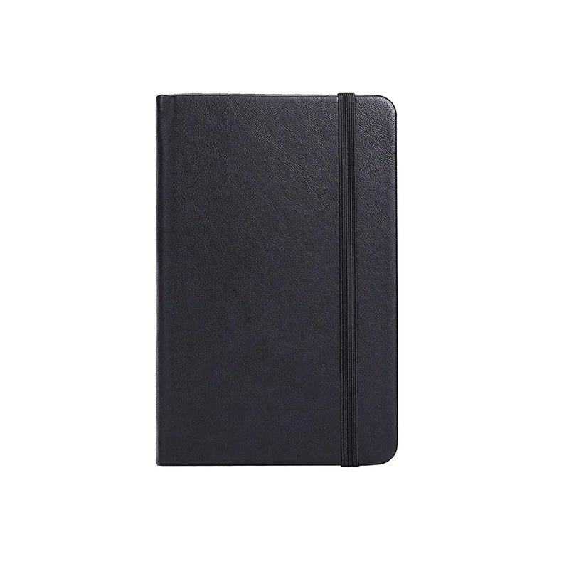 ZZTX Small Pocket Notebook 3.5" x 5.5" Hardcover Lined Paper Mini Notepad with Black Leather Sketchbook Composition Notebook 1 Pack - Image 1